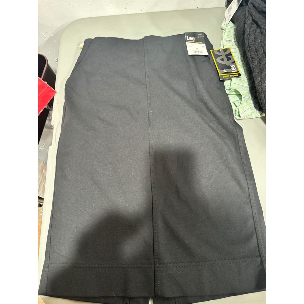 Lee Womens Comfort Waistband Pull On Skirt High Rise Black Pencil XS 112374168